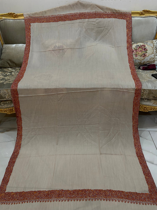 Toosh pashmina sui 4 side embroidered boarder