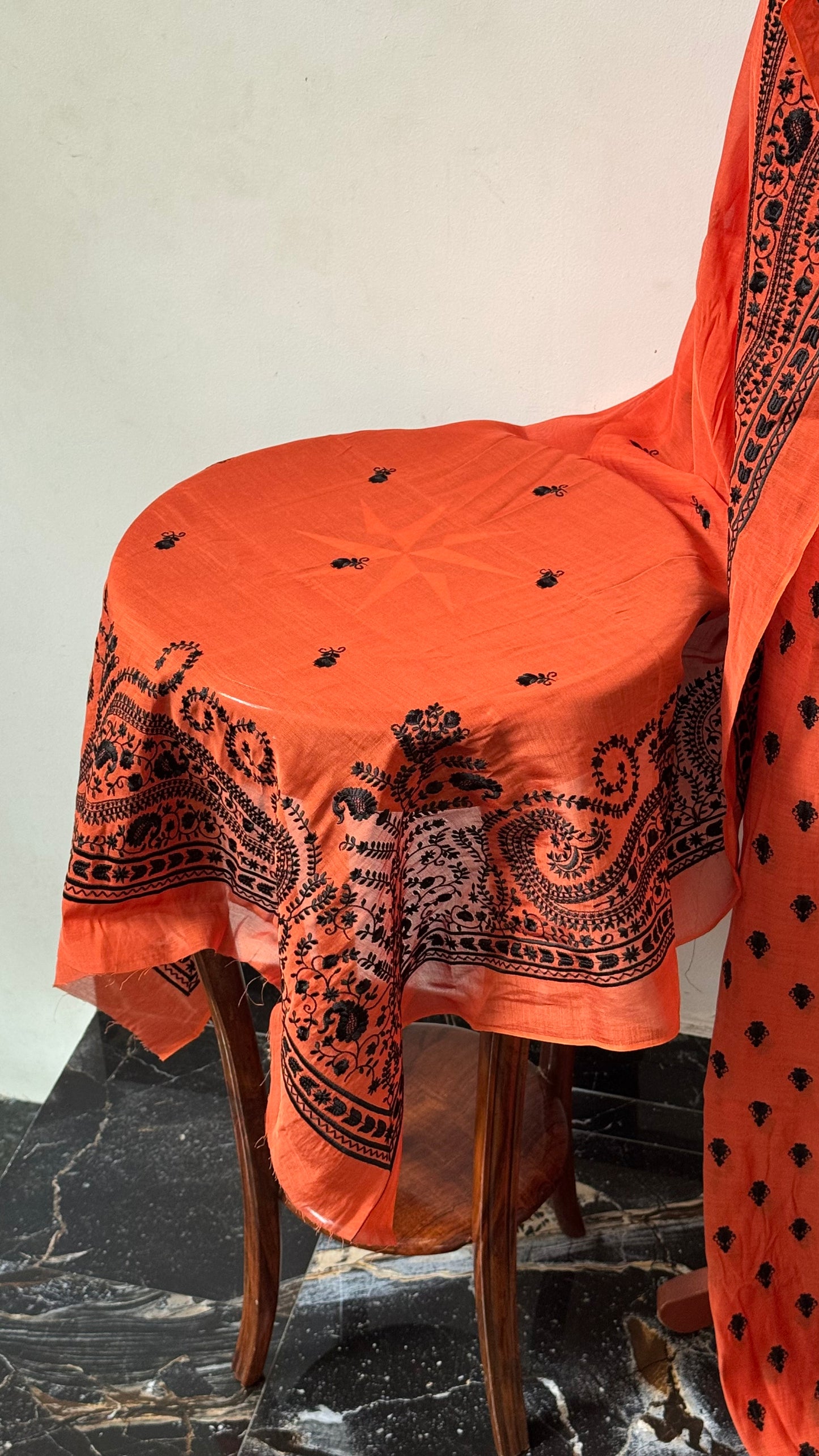 Pure silk lawn embroidered