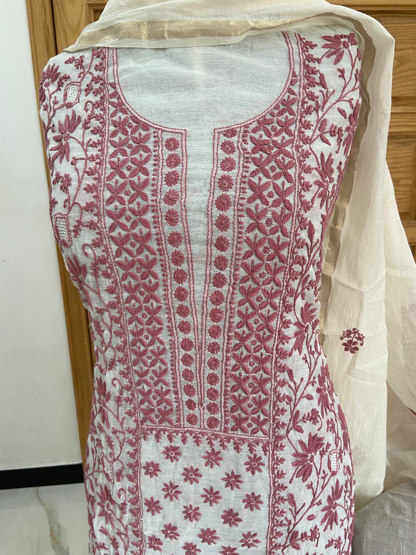 Mul chanderi kurta set