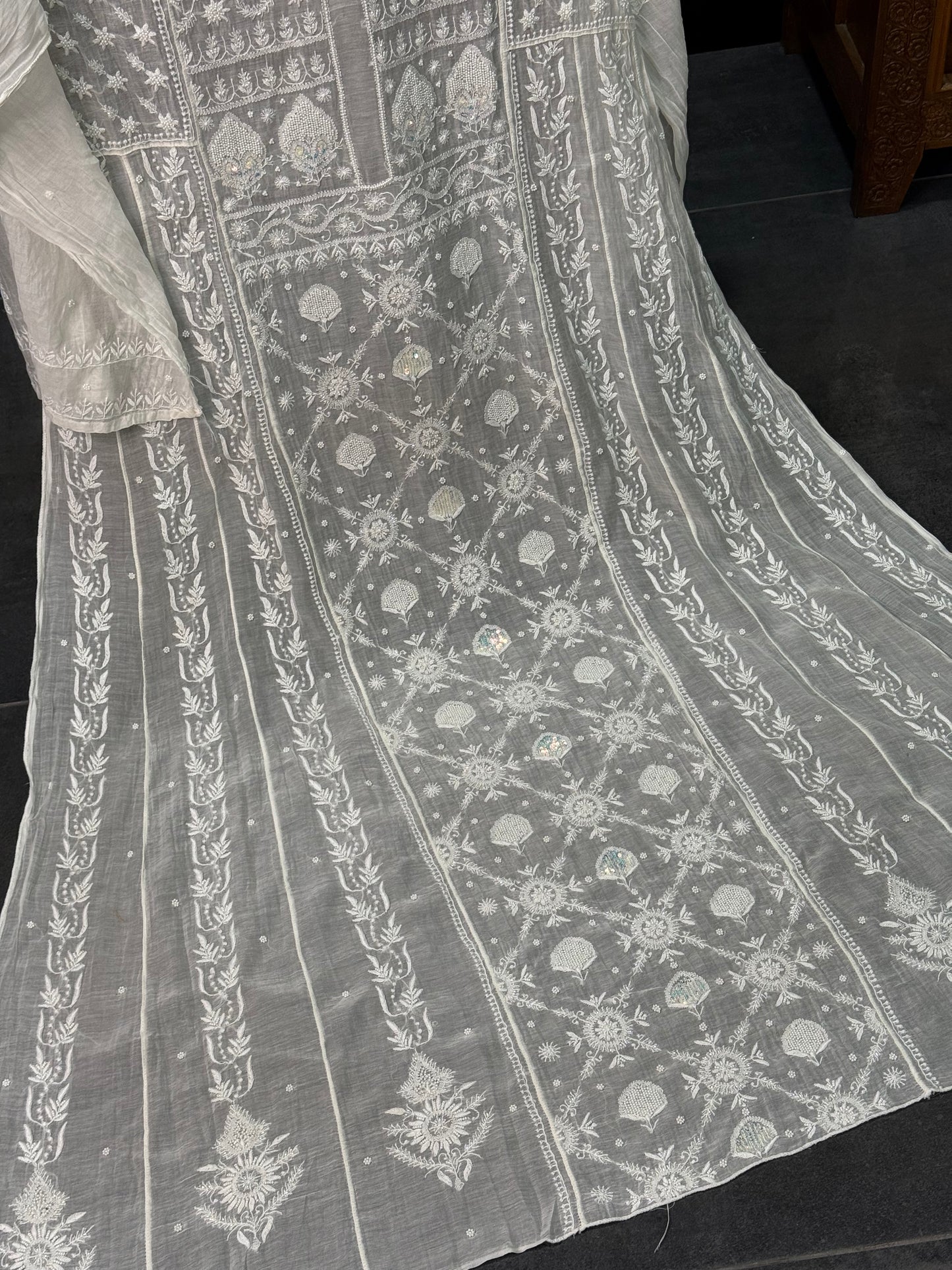 Mul chanderi kurta set