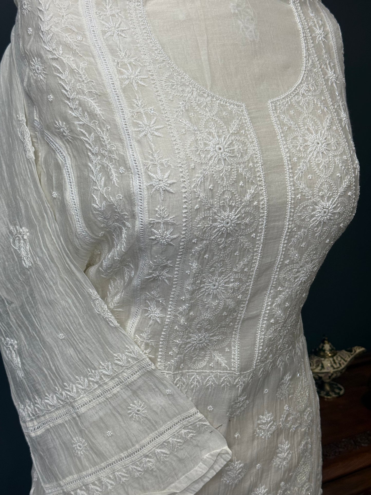 Mul chanderi kurta set