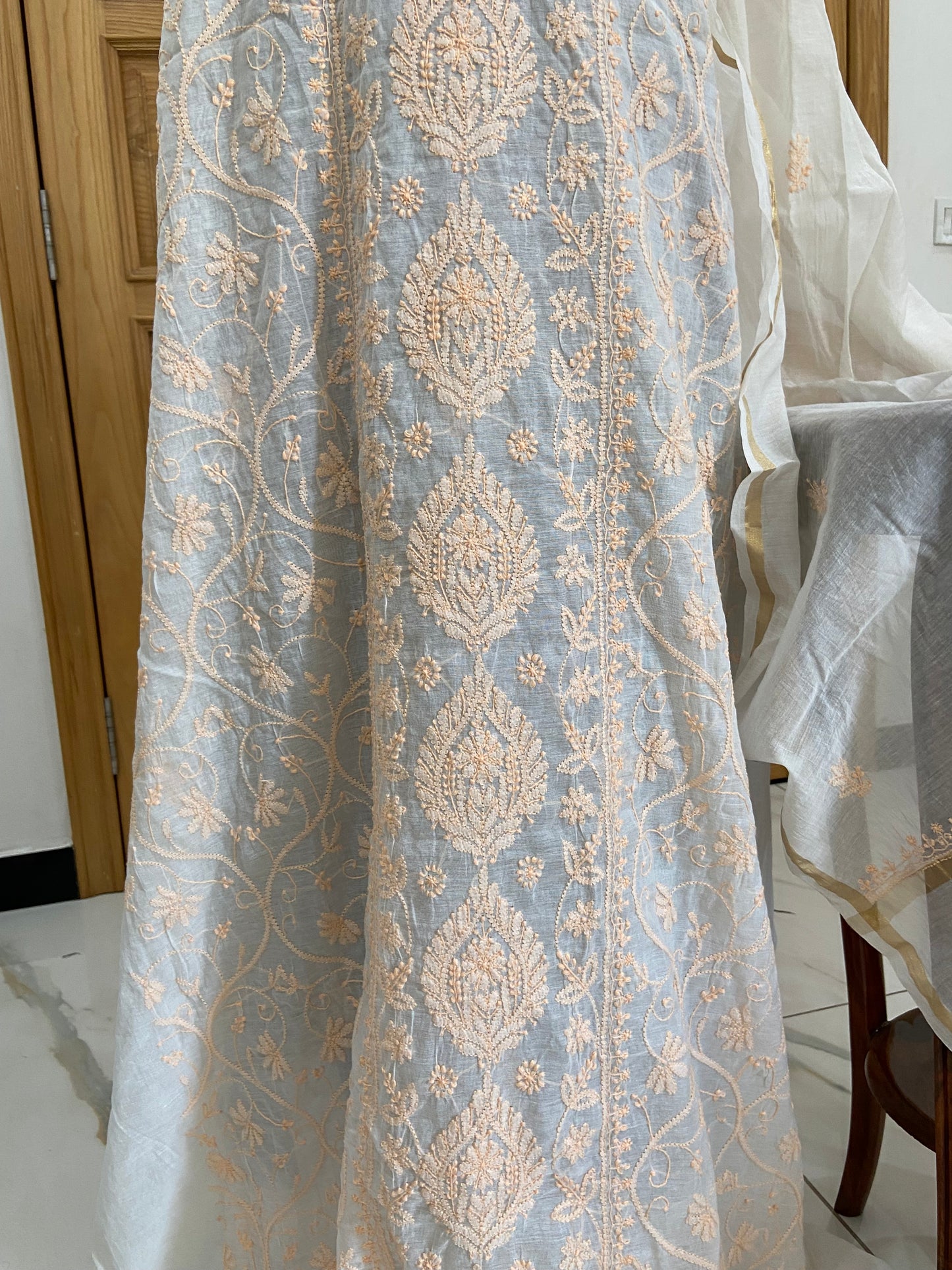 Mul chanderi kurta set