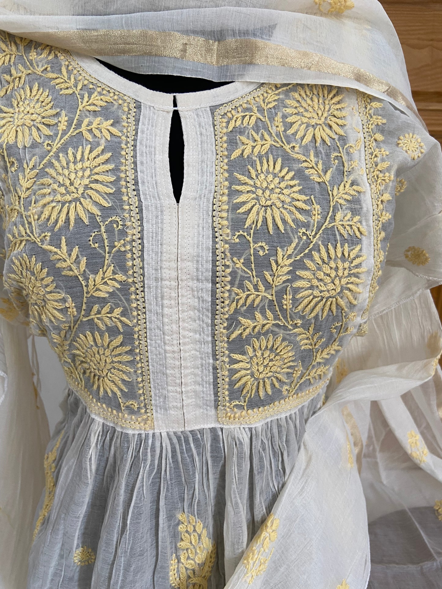 Mul chanderi kurta set