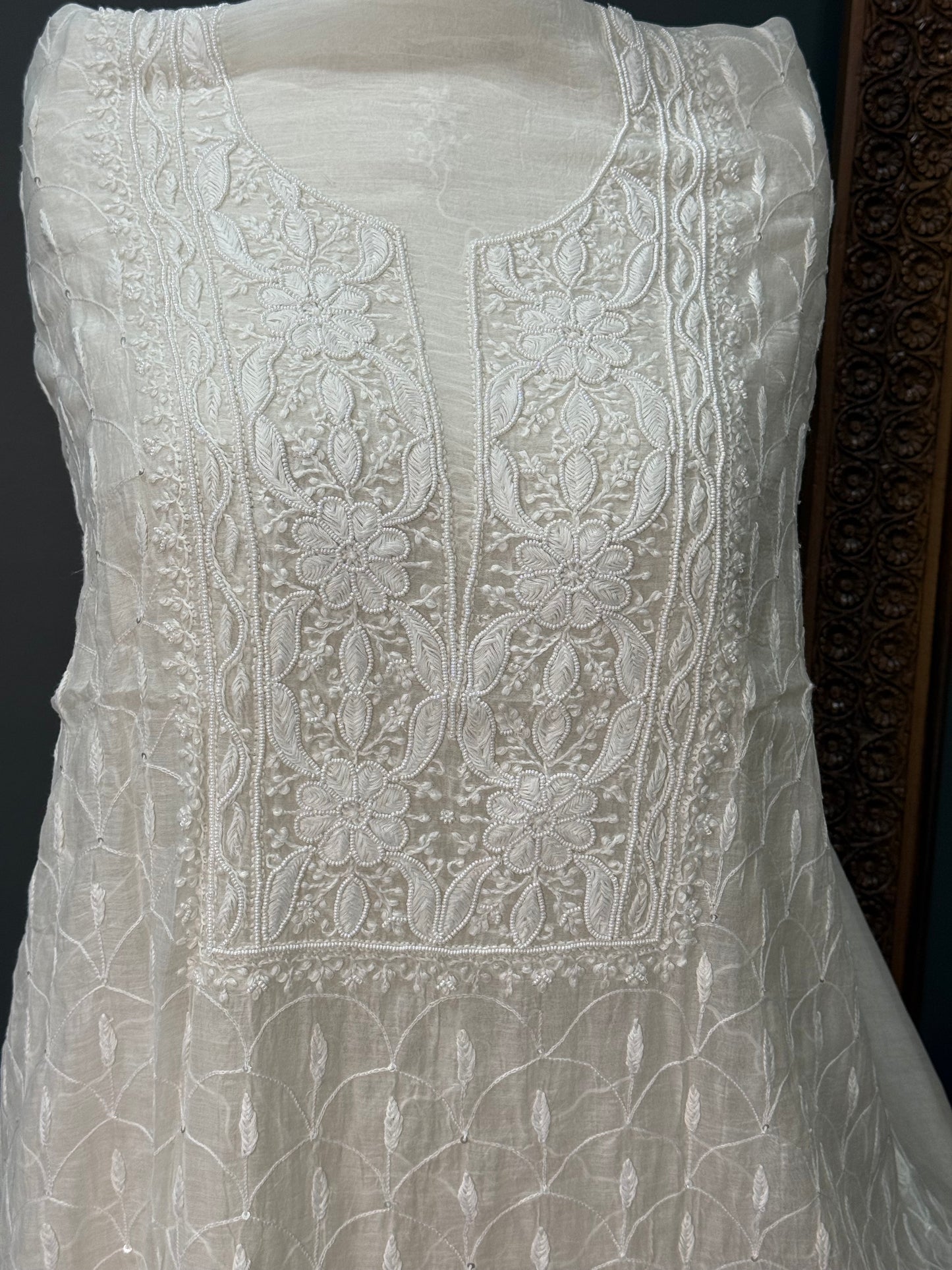 Mul  chanderi kurta set