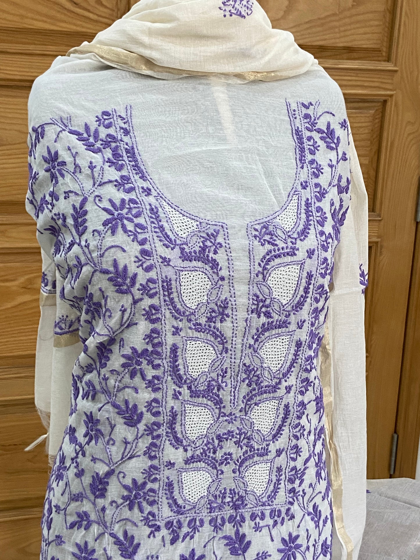 Mul chanderi kurta set
