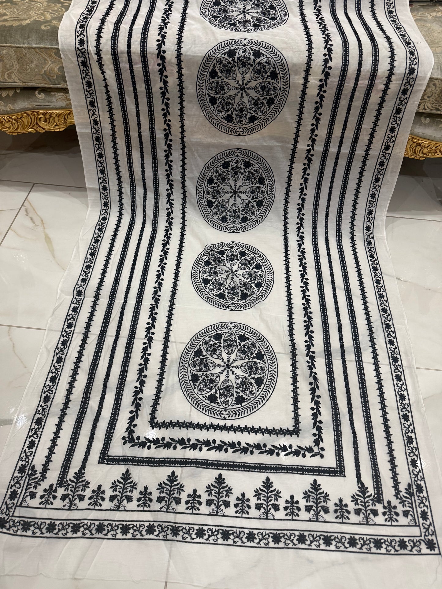 Pure chanderi silk lawn duppata