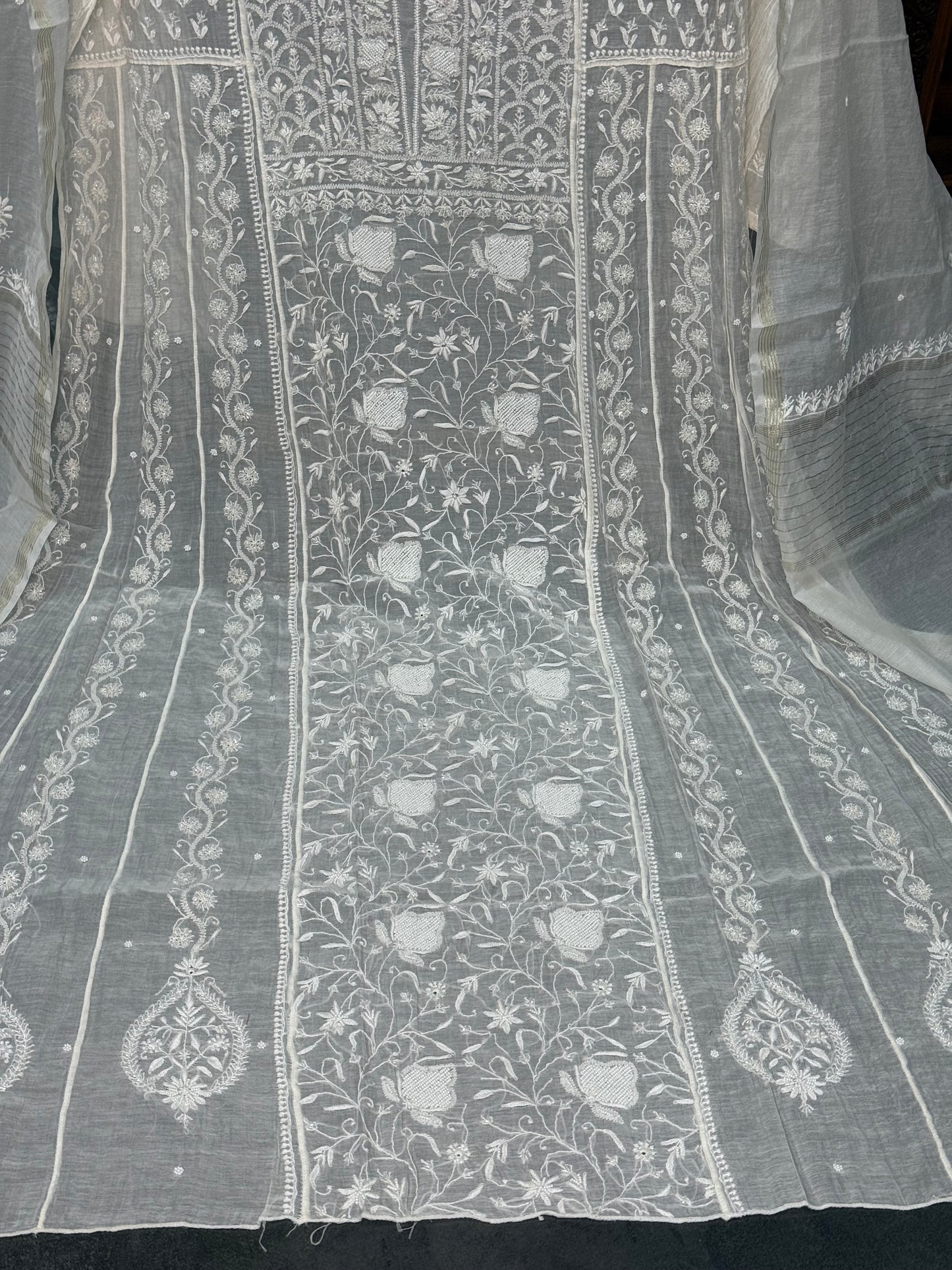 Mul chanderi kurta set