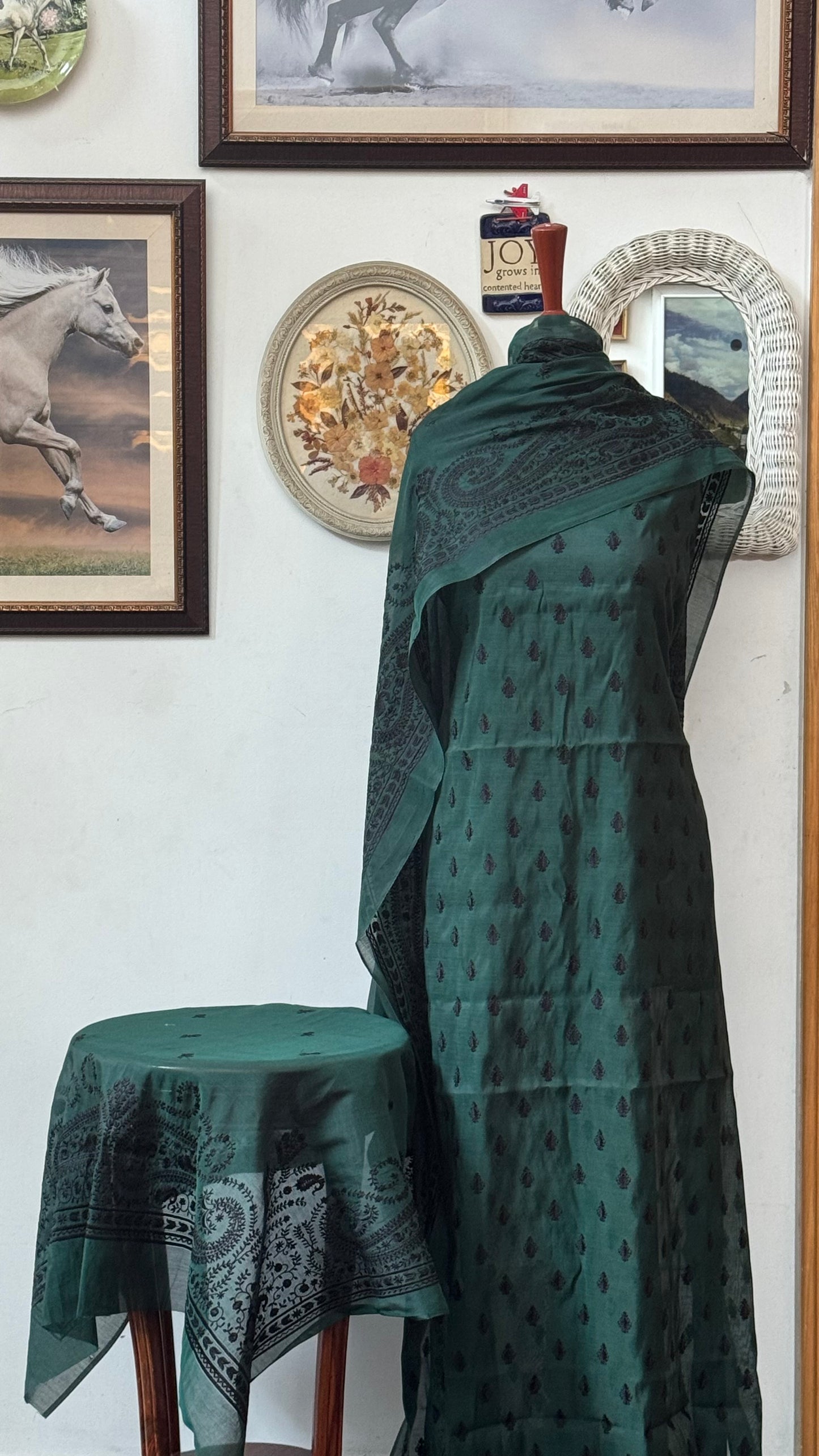 Pure silk lawn embroidered