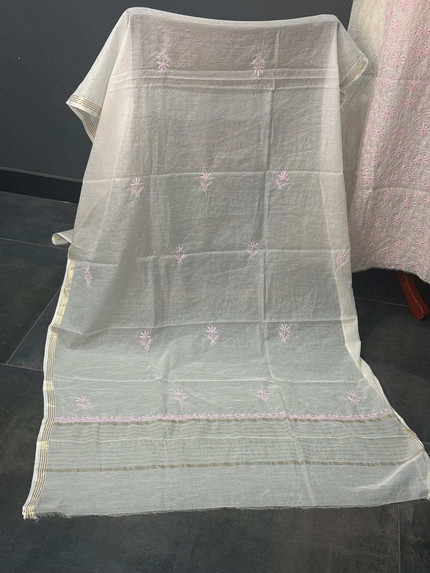 Mul chanderi kurta set mukesh