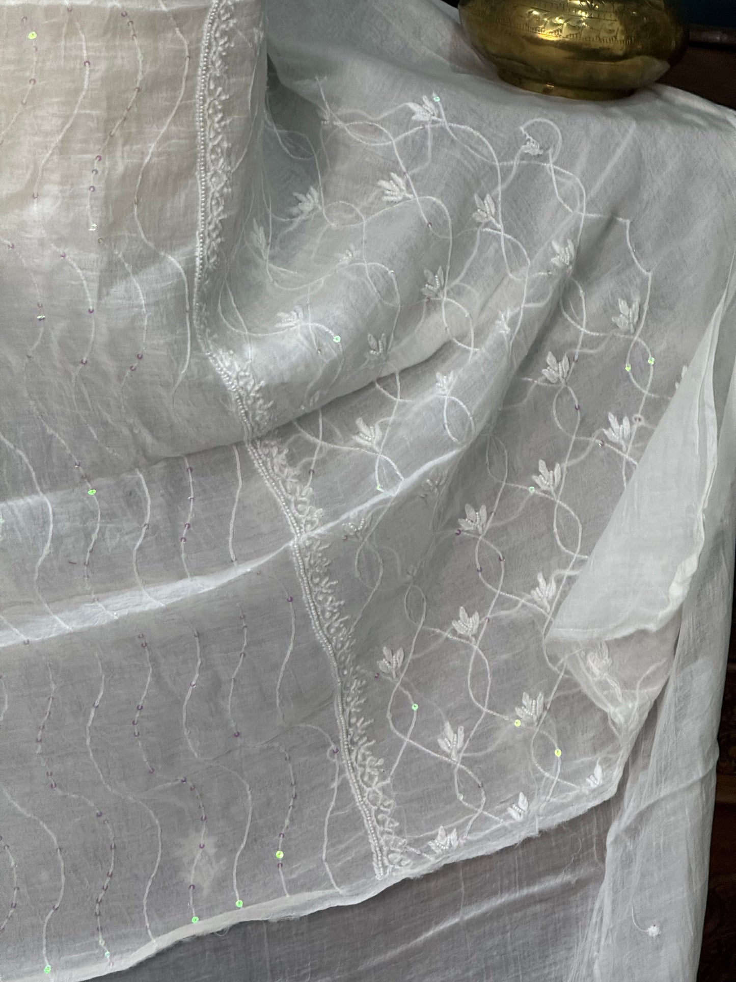 Mul  chanderi kurta set