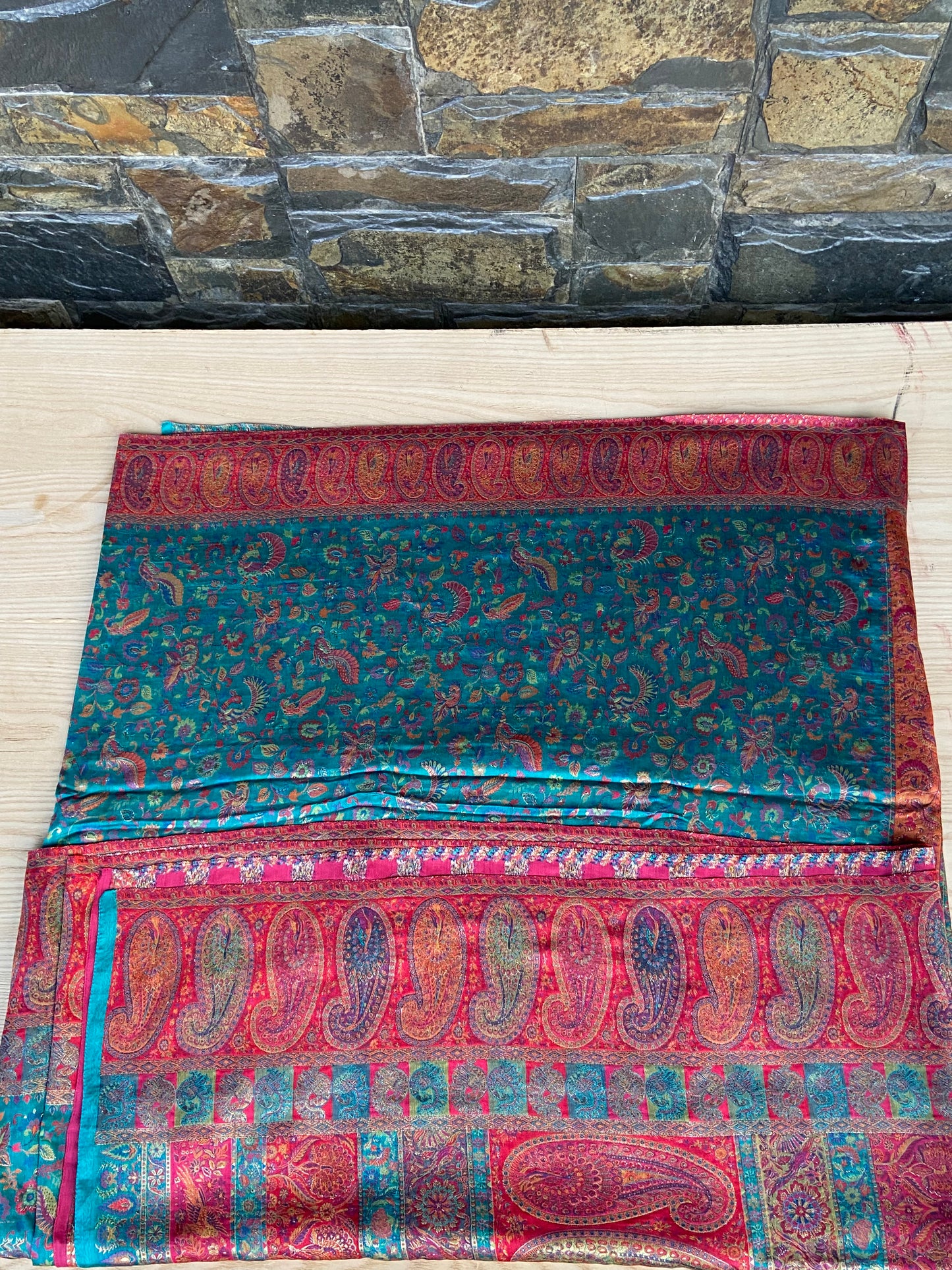 Pure kani silk saree aqua green