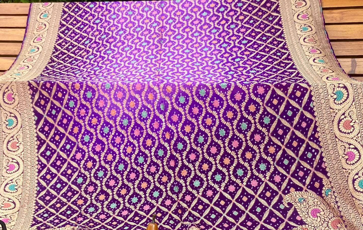 Pure Georgette neem Zari with mena kari