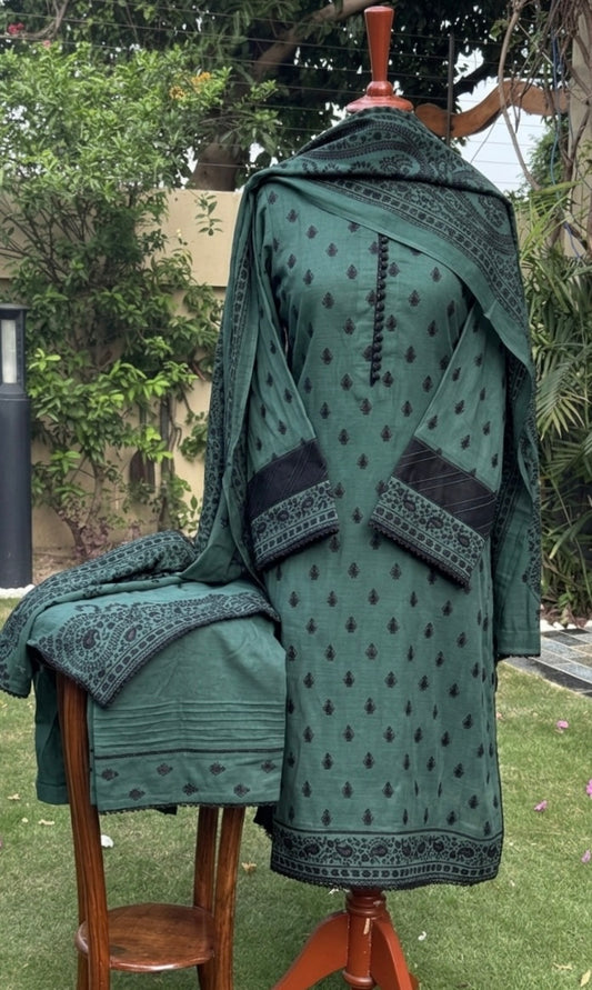 Pure silk lawn embroidered