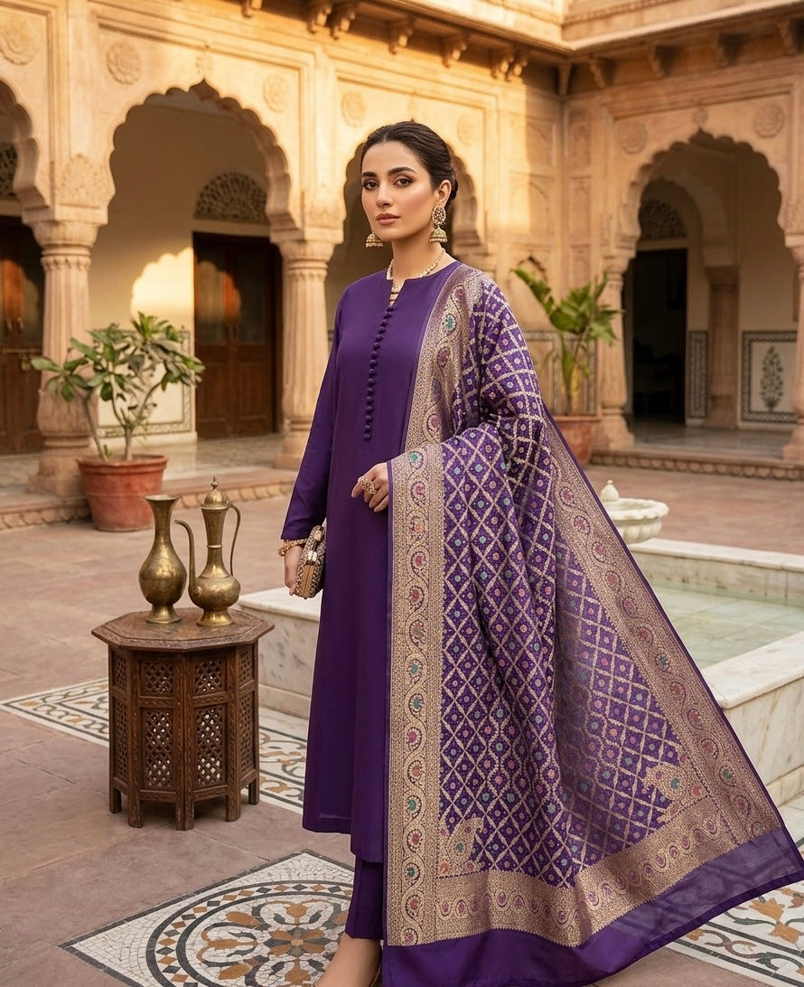 Pure Georgette neem Zari with mena kari