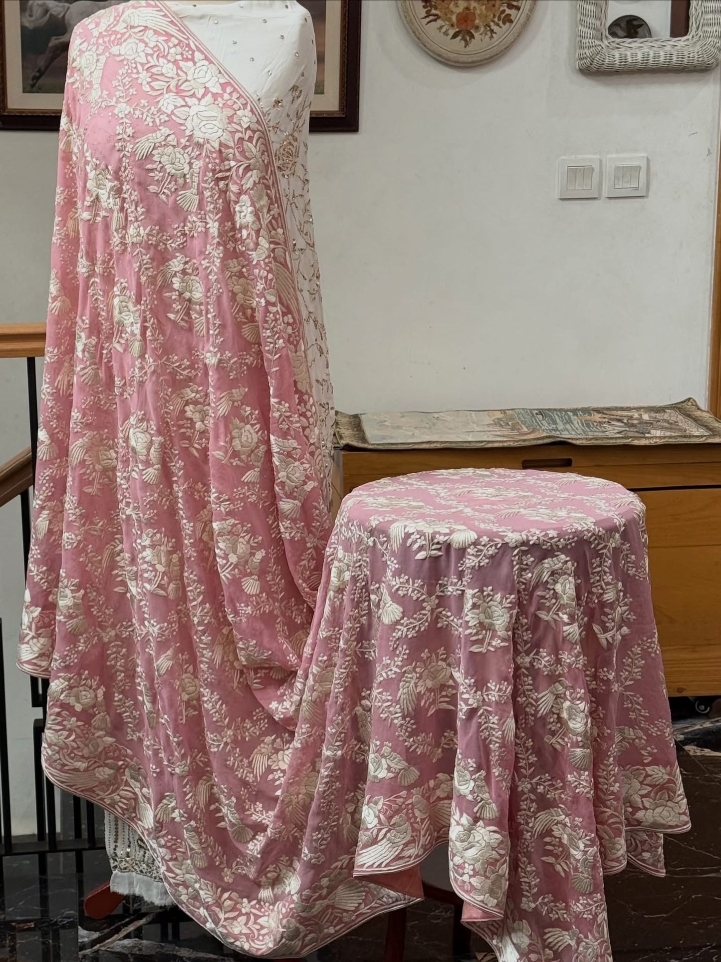 Parsi Gara Duppata pink